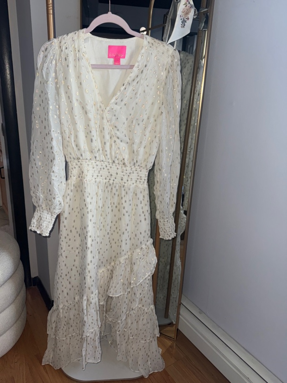 Lilly Pulitzer Ivory Dress with Gold Dot Detail